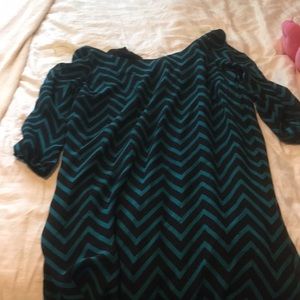 Chevron light weight dress with bow back